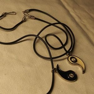 Yin Yang friendship couple pendant soft cord